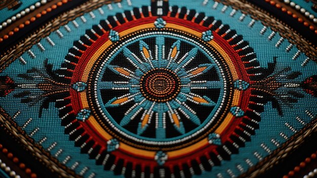 Native American traditional pattern ethnic design embroidery background