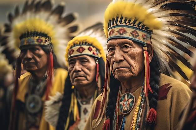 native americans in traditional attire