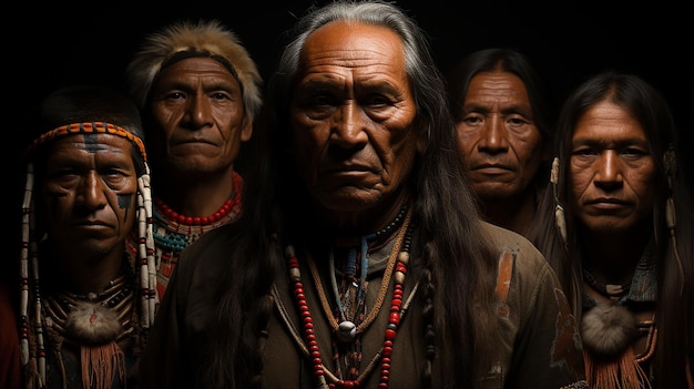 Native americans in traditional attire