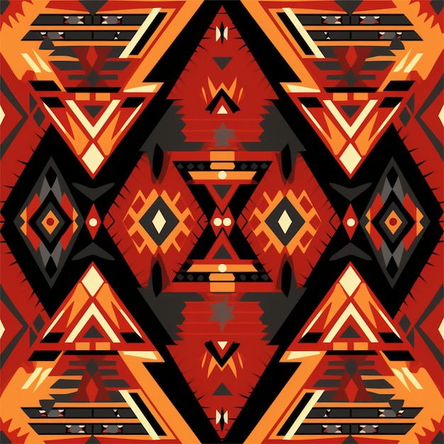 Photo native fabric pattern red tone