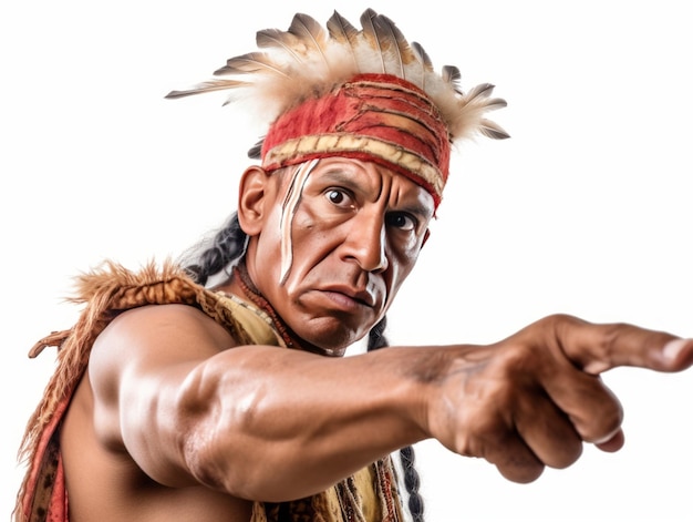 Native indian pointing finger