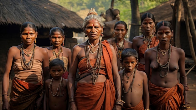 Foto donne indigene tribali del villaggio