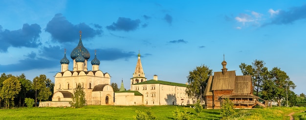 The Nativity Cathedral and St. Nicholas Church in Suzdal, a UNESCO heritage site in Russia