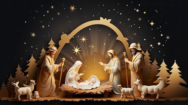 Photo of nativity scene christmas advent calendar