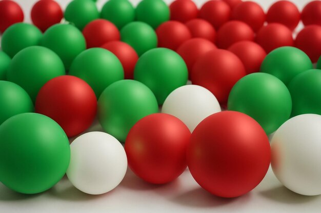 Natte groene witte en rode luchtballonnen gevuld met helium een symbool van de nationale vlag van Italië