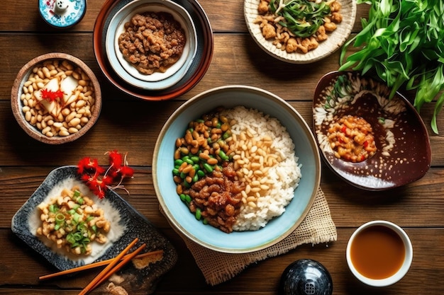 Natto Japans eten gemaakt van hele soja professionele reclame food fotografie