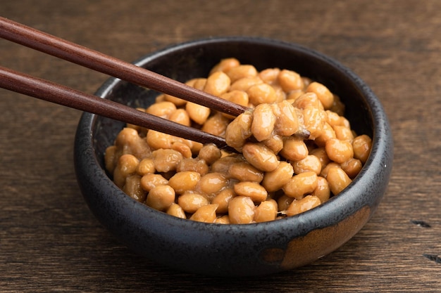 Natto Japanse voedsel selectieve focus