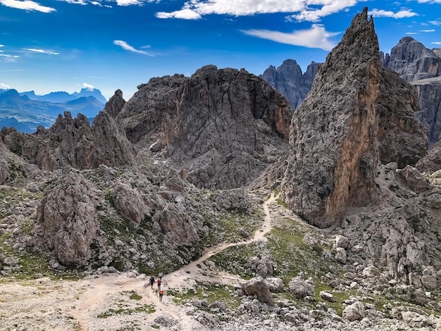 Natur park PuezGeisler Dolomiti Italy hiking summer sunny day