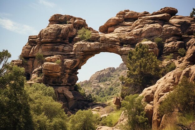 A natural arch in the desert