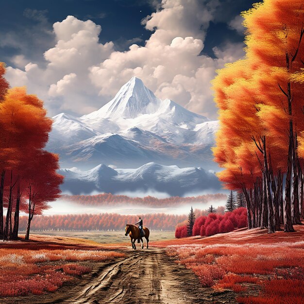 natural autumn landscape generated by AI