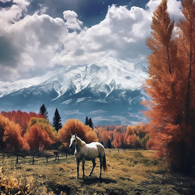 自然の秋の風景 - AIによって生成された自然の秋の景色