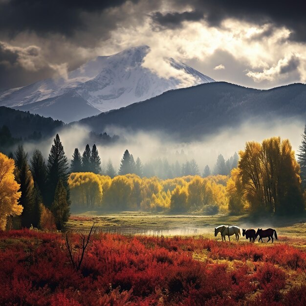 natural autumn landscape generated by AI