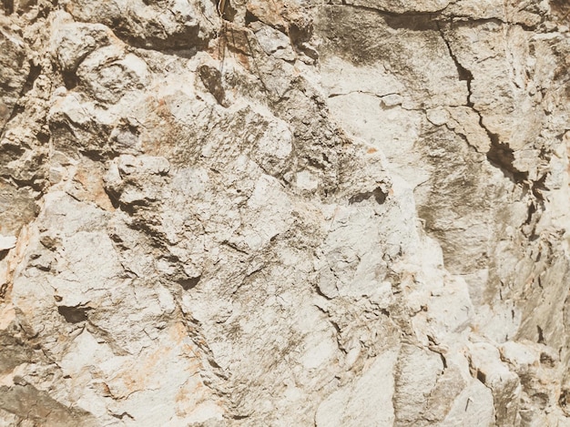 Natural background closeup edged shabby cliff cracks graybrown\
stone rock texture of mountains vintage and faded matt style colour\
in tinted photo concept of geolog mountaineering or hard work