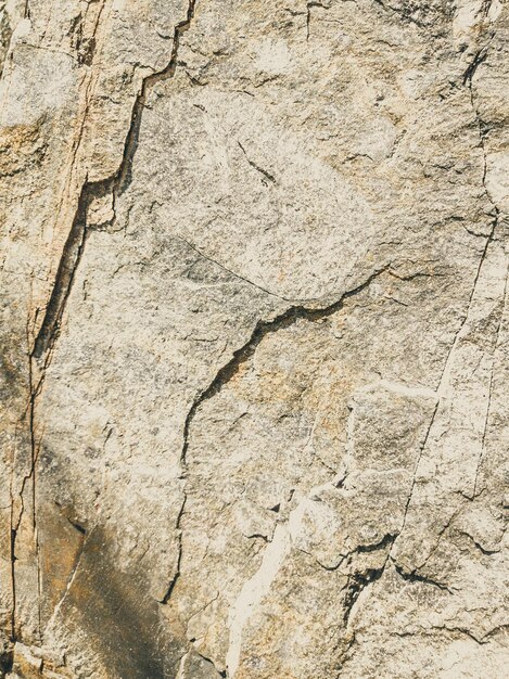 Natural background Closeup edged shabby cliff cracks Graybrown stone rock texture of mountains Vintage and faded matt style colour in tinted photo Concept of geolog mountaineering or hard work