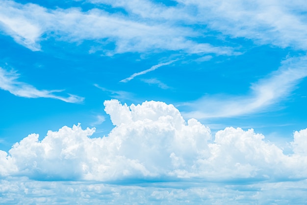 Natural background of white clouds on blue sky