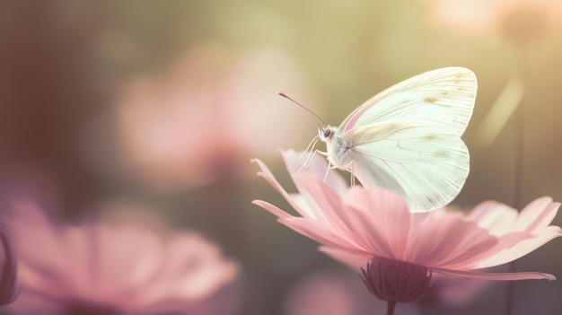 Natural background with butterfly Illustration AI GenerativexA