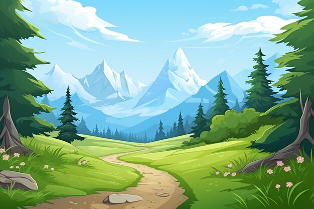 Natural background with mountains landscape