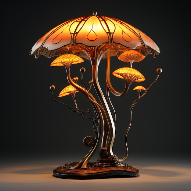 Natural Bamboo LED Table Lamp and Fantasy 3d model of a beautiful designer