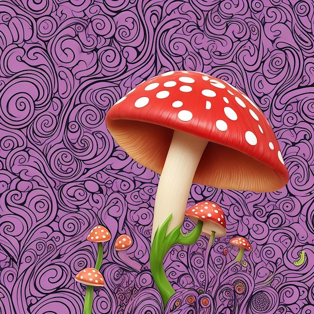 natural beautiful mushroom generative AI