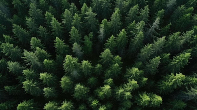 Natural beautiful pine forest texture background view from the top hd