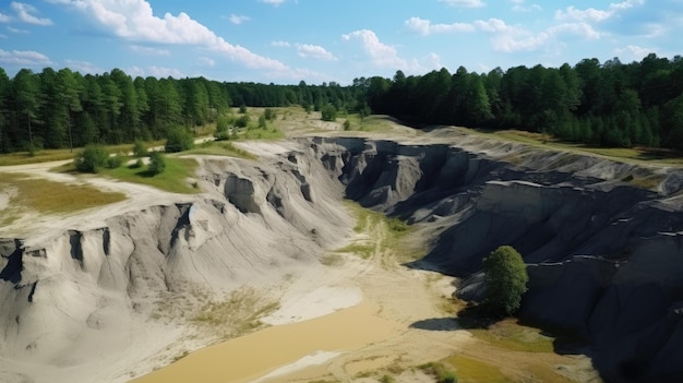 Natural beautiful sand quarry texture background view from the top hd