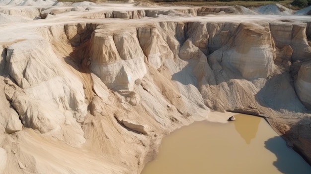 Natural beautiful sand quarry texture background view from the top hd