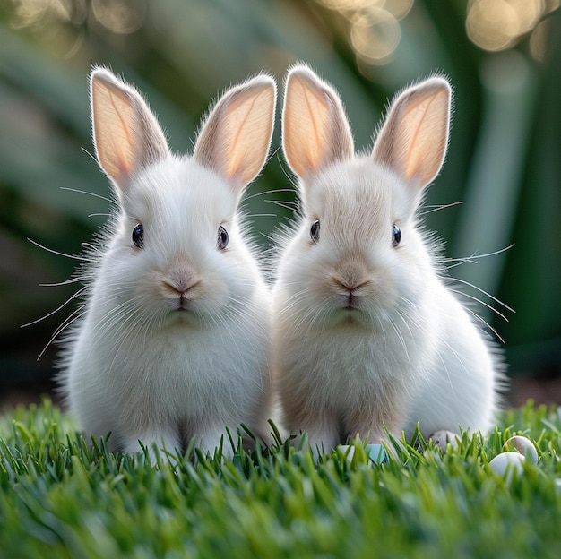 Foto immagine di sfondo di coniglio carino di colore bianco naturale bellissimo