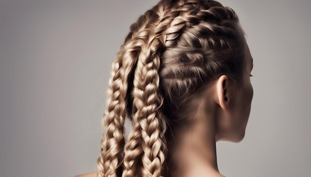 Фото Концепция естественной красоты молодая женщина с мокрыми волосами в профиле и задней студийной съемке