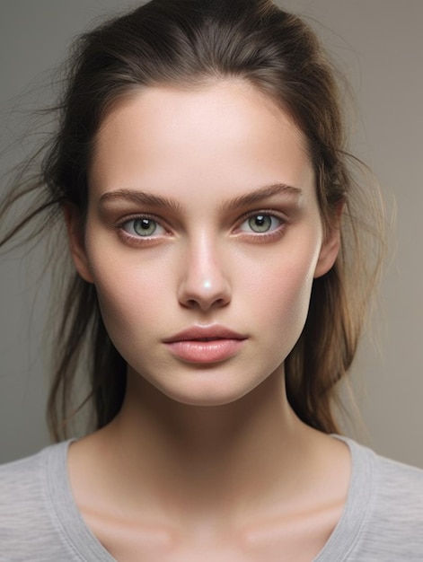 Natural Beauty of Girl's Face with No Makeup