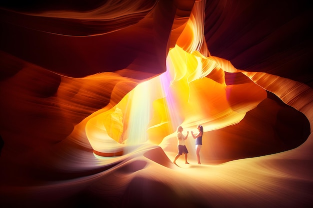 The Natural Beauty of the Lower Antelope Canyon in Arizona near Page Neural network AI generated