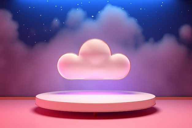 Natural beauty podium with dreamy cloud Generative AI