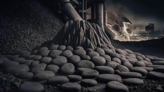 Естественный черный уголь для фонового промышленного угля вулканическая горная энергия на земле