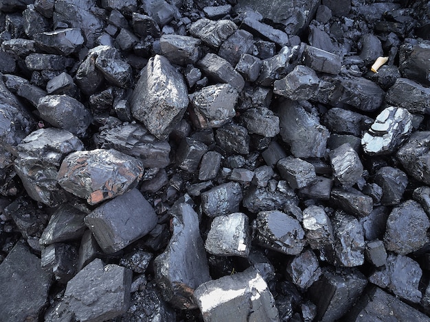 Natural black coals for background. Industrial coals