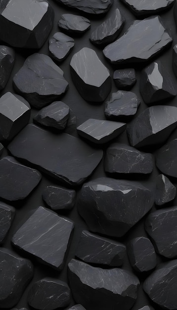 自然の黒い石 3D ウォールペーパー