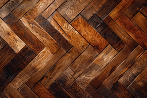 天然茶色の木材の質感と暗いパターンの硬木の床の背景
