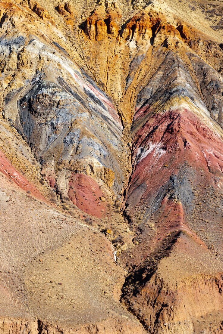 Photo natural colorful hills in altai mountains place named mars 2 altai republic 
