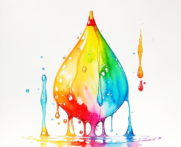 Natural colorful multicolor water drop watercolor painting on paper HD wallpaper image