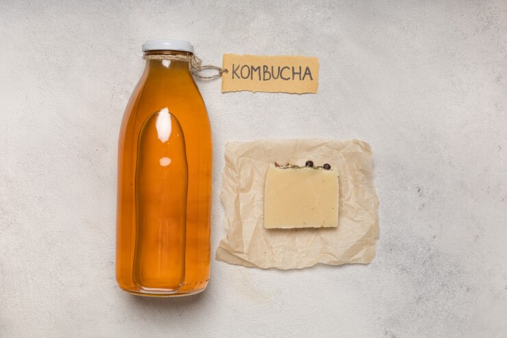 天然化粧品、昆布茶石鹸。ラベル「昆布茶」の碑文