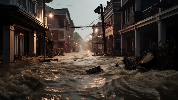 Natural Disaster Flash Flood in the City