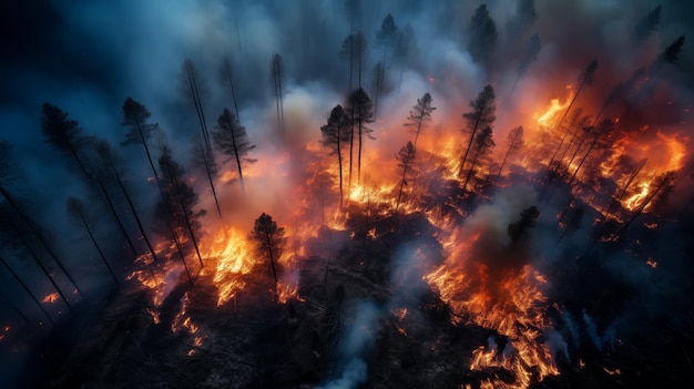 Photo natural disaster forest fire wildfires