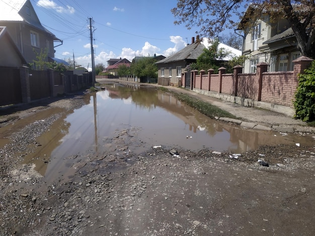 Natural disasters The street was flooded Heavy rains no body