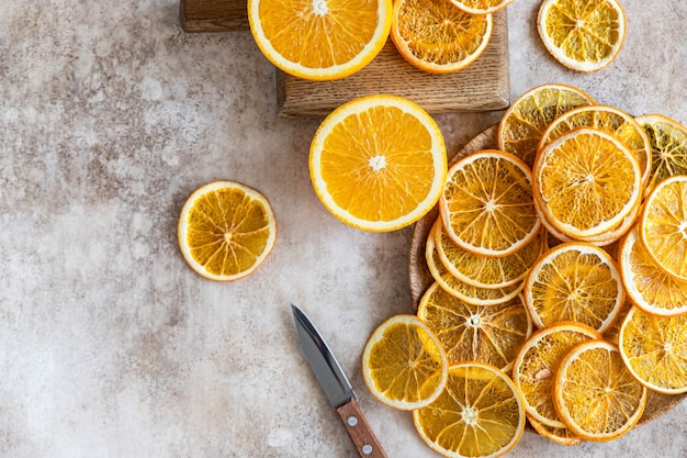 Natural dried oranges Sliced and dried citrus fruit