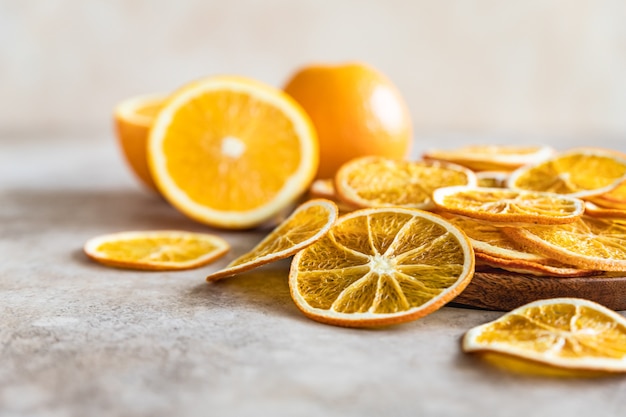 Natural dried oranges Sliced and dried citrus fruit