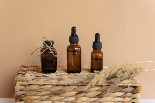 Natural essential oils serum in dropper bottles natural unbranded cosmetics