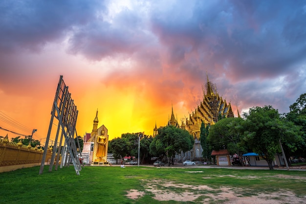 Natural evening in Temple is a Buddhist temple It is  major tourist attraction Phitsanulok