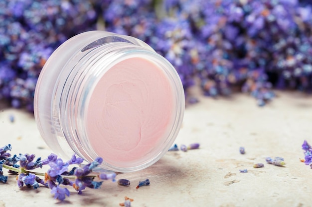 Natural facial cream with lavender