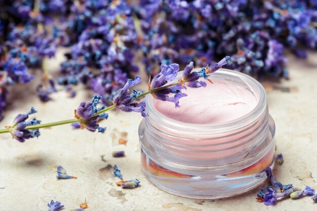 Natural facial cream with lavender