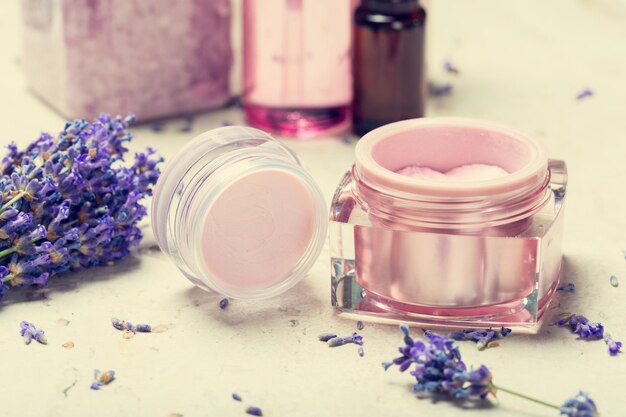 Natural facial cream with lavender