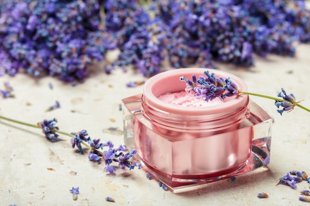 Natural facial cream with lavender