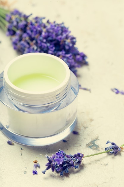 Natural facial cream with lavender